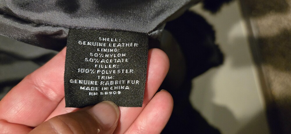 Q.U.E Medium Black Suede Coat with Faux Fur Trim